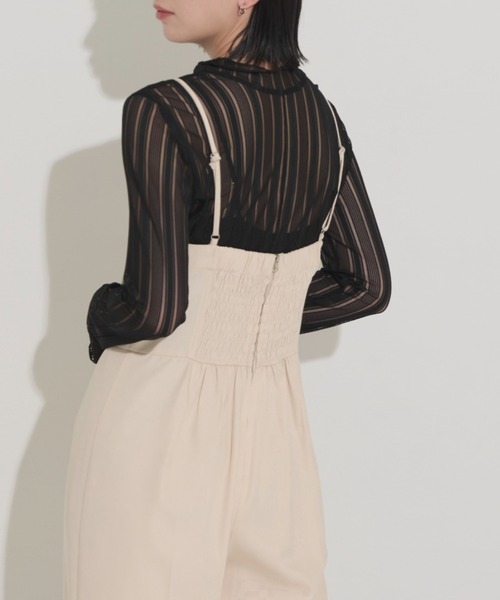 Aunt Marie's(アントマリーズ)の「キャミルーズオールインワン(サロペット/オーバーオール・レディース・チャコールグレー/ブラック/アイボリー・FREE/S)」の10枚目の写真