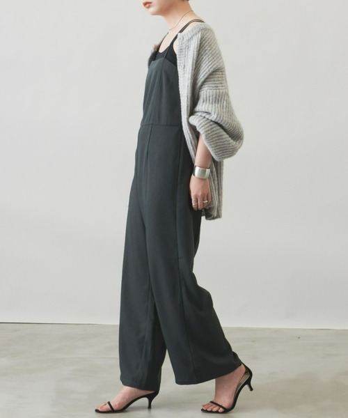 Aunt Marie's(アントマリーズ)の「キャミルーズオールインワン(サロペット/オーバーオール・レディース・チャコールグレー/ブラック/アイボリー・FREE/S)」の5枚目の写真