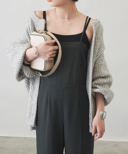 Aunt Marie's(アントマリーズ)の「キャミルーズオールインワン(サロペット/オーバーオール・レディース・チャコールグレー/ブラック/アイボリー・FREE/S)」の4枚目の写真