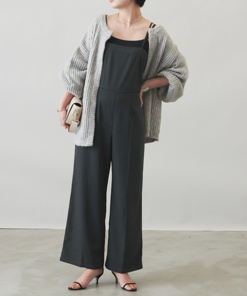 Aunt Marie's(アントマリーズ)の「キャミルーズオールインワン(サロペット/オーバーオール・レディース・チャコールグレー/ブラック/アイボリー・FREE/S)」の7枚目の写真