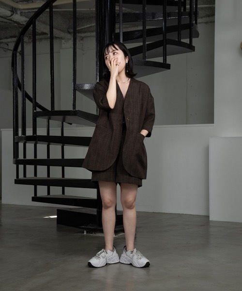 lawgy（ラウジー）の「linen like jacket（ノーカラージャケット