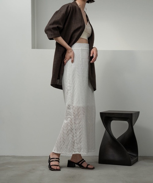 lawgy（ラウジー）の「linen like jacket（ノーカラージャケット