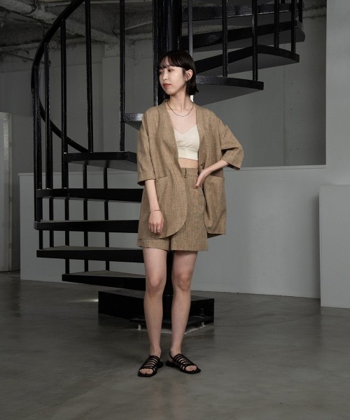 lawgy - LAWGY リネンライクジャケット lawgy（ラウジー）の「linen like jacket（ノーカラージャケット