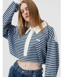ESC STUDIO | 【ESC STUDIO/イーエスシースタジオ】stripe crop polor shirt/ストライプ ボーダー クロップド クロップ丈 ポロシャツ 長袖シャツ(ポロシャツ)