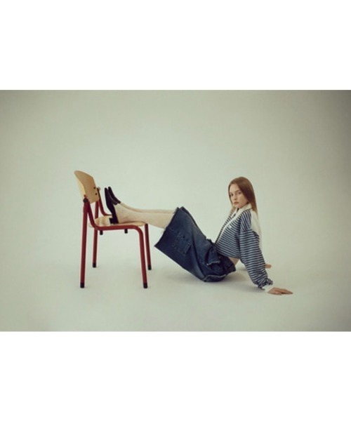 ESC STUDIO(イーエスシースタジオ)の「【ESC STUDIO/イーエスシースタジオ】stripe crop polor shirt/ストライプ ボーダー クロップド クロップ丈 ポロシャツ 長袖シャツ(ポロシャツ・メンズ・ピンク/ブルー・ONE SIZE)」の6枚目の写真