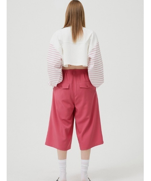 ESC STUDIO(イーエスシースタジオ)の「【ESC STUDIO/イーエスシースタジオ】stripe crop polor shirt/ストライプ ボーダー クロップド クロップ丈 ポロシャツ 長袖シャツ(ポロシャツ・メンズ・ピンク/ブルー・ONE SIZE)」の17枚目の写真