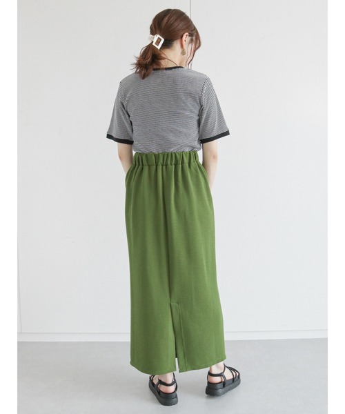 ehka sopo（エヘカソポ）の「細ボーダーリンガー半袖カットソー（Tシャツ/カットソー・レディース・ブラック/パープル/ブラウン/グリーン・ﾌﾘ-）」の18枚目の写真