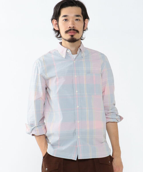 BEAMS PLUS（ビームスプラス）の「BEAMS PLUS / ビッグ フェードチェック ボタンダウンシャツ（シャツ/ブラウス・メンズ・レモンイエロー/ミント/チェリーピンク・S/M/XL/L/X-SMALL）」の15枚目の写真