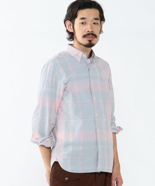 BEAMS PLUS（ビームスプラス）の「BEAMS PLUS / ビッグ フェードチェック ボタンダウンシャツ（シャツ/ブラウス・メンズ・レモンイエロー/ミント/チェリーピンク・S/M/XL/L/X-SMALL）」の16枚目の写真