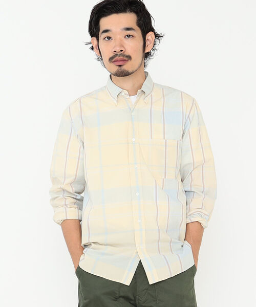 BEAMS PLUS（ビームスプラス）の「BEAMS PLUS / ビッグ フェードチェック ボタンダウンシャツ（シャツ/ブラウス・メンズ・レモンイエロー/ミント/チェリーピンク・S/M/XL/L/X-SMALL）」の17枚目の写真