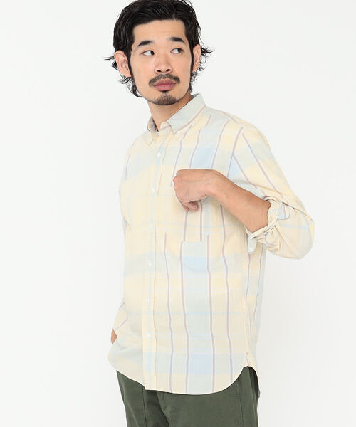 BEAMS PLUS（ビームスプラス）の「BEAMS PLUS / ビッグ フェードチェック ボタンダウンシャツ（シャツ/ブラウス・メンズ・レモンイエロー/ミント/チェリーピンク・S/M/XL/L/X-SMALL）」の18枚目の写真
