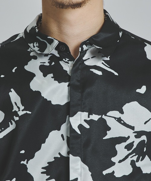 LiNoH リノー MARBLE PRINT S/S SHIRT サイズ 1 LiNoH（リノー）の「MARBLE PRINT S/S SHIRT（シャツ/ブラウス