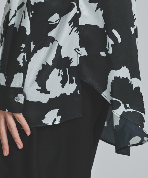 LiNoH リノー MARBLE PRINT S/S SHIRT サイズ 1 LiNoH（リノー）の「MARBLE PRINT S/S SHIRT（シャツ/ブラウス