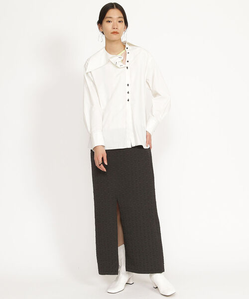 Ray BEAMS（レイビームス）の「Ray BEAMS / アシンメトリー ビックカラー シャツ（シャツ/ブラウス・レディース・オフホワイト/ミント・ONE SIZE）」の11枚目の写真