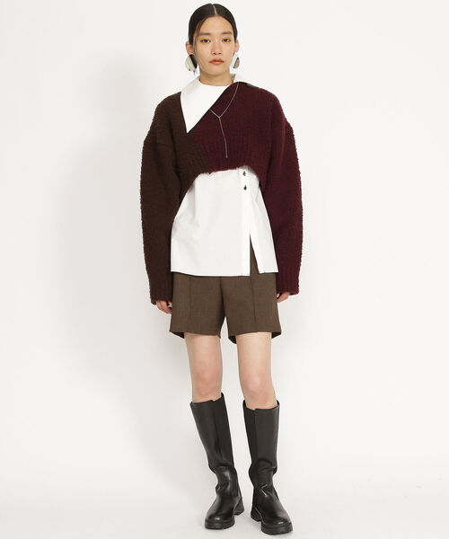 Ray BEAMS（レイビームス）の「Ray BEAMS / アシンメトリー ビックカラー シャツ（シャツ/ブラウス・レディース・オフホワイト/ミント・ONE SIZE）」の5枚目の写真