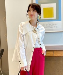 Ray BEAMS | Ray BEAMS / アシンメトリー ビックカラー シャツ(シャツ/ブラウス)