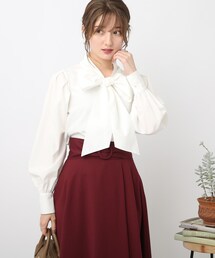 couture brooch | 【シーンを問わない品の良さと着映え感。】ボリュームリボン ボウタイブラウス(シャツ/ブラウス)