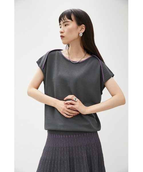 配色ラインニットプルオーバー（ニット/セーター）｜crie conforto（クリーコンフォルト）