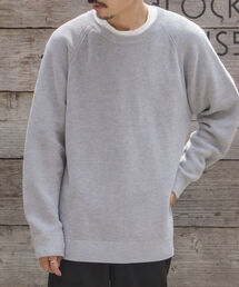 GLOSTER | 【GLOSTER/グロスター】片畦レイヤードプルオーバーニット ロンT付き ドロップショルダー(ニット/セーター)