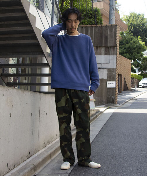 GLOSTER（グロスター）の「【GLOSTER/グロスター】片畦レイヤードプルオーバーニット ロンT付き ドロップショルダー（ニット/セーター・メンズ・オレンジ/サックスブルー/ネイビー/グレー・S/M/L）」の10枚目の写真