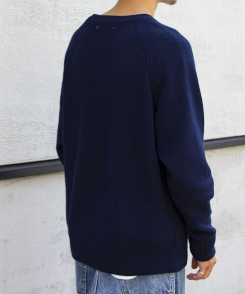 GLOSTER（グロスター）の「【GLOSTER/グロスター】片畦レイヤードプルオーバーニット ロンT付き ドロップショルダー（ニット/セーター・メンズ・オレンジ/サックスブルー/ネイビー/グレー・S/M/L）」の12枚目の写真