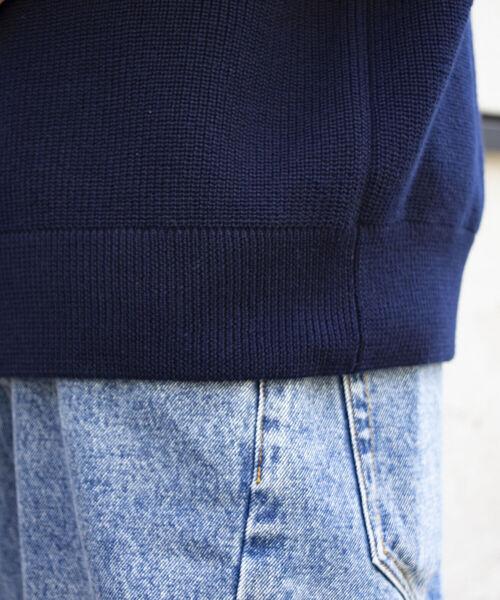 GLOSTER（グロスター）の「【GLOSTER/グロスター】片畦レイヤードプルオーバーニット ロンT付き ドロップショルダー（ニット/セーター・メンズ・オレンジ/サックスブルー/ネイビー/グレー・S/M/L）」の15枚目の写真