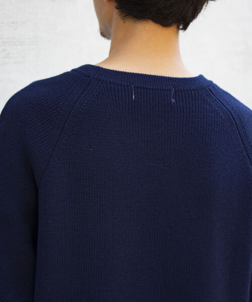 GLOSTER（グロスター）の「【GLOSTER/グロスター】片畦レイヤードプルオーバーニット ロンT付き ドロップショルダー（ニット/セーター・メンズ・オレンジ/サックスブルー/ネイビー/グレー・S/M/L）」の16枚目の写真