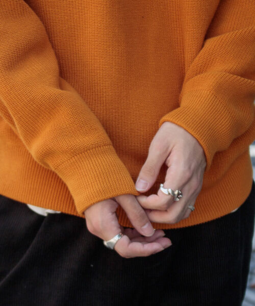 GLOSTER（グロスター）の「【GLOSTER/グロスター】片畦レイヤードプルオーバーニット ロンT付き ドロップショルダー（ニット/セーター・メンズ・オレンジ/サックスブルー/ネイビー/グレー・S/M/L）」の22枚目の写真