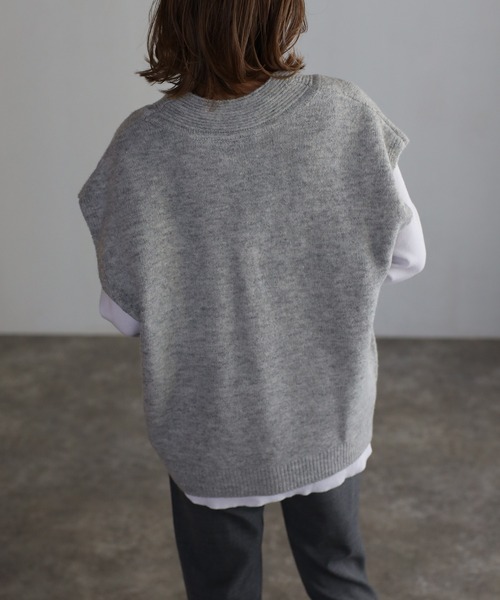 セール】ディープVネックニットベスト（ベスト）｜Bonjour Sagan