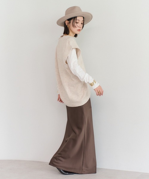 セール】ディープVネックニットベスト（ベスト）｜Bonjour Sagan