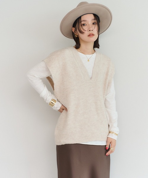 SPECIALGUEST ベスト オーガニックコットンソフトチノクロス クルー襟ベスト