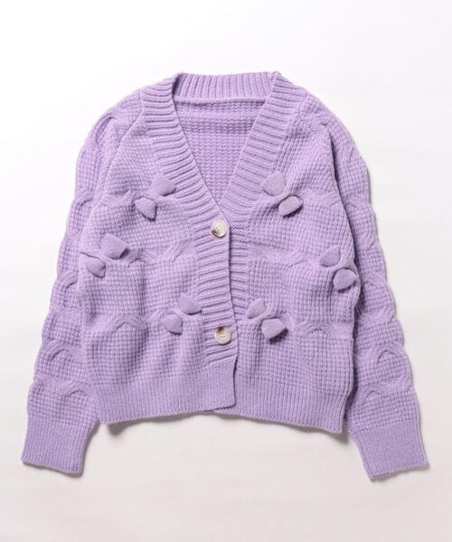 LOPASS(ロパス)の「Vネック蝶結びショート丈カーディガン(カーディガン/ボレロ・レディース・レッド/ブラック/ブルー/グリーン/ホワイト/ピンク/アイボリー/パープル・M)」の6枚目の写真