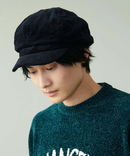 a.v.v（アーヴェヴェ）の「コーデュロイキャスケット（キャスケット・メンズ・ブラック・46）」の2枚目の写真