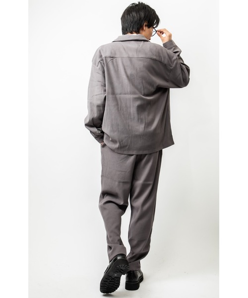 Beno（ビーノ）の「【セットアップ】モールスキン テーラードシャツ × イージースラックス（セットアップ・メンズ・ブラック/グレー/チャコールグレー/ブラウン/ネイビー・M/L）」の17枚目の写真