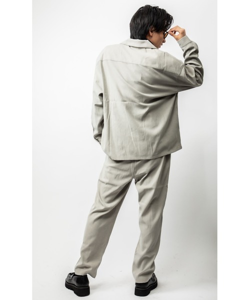 Beno（ビーノ）の「【セットアップ】モールスキン テーラードシャツ × イージースラックス（セットアップ・メンズ・ブラック/グレー/チャコールグレー/ブラウン/ネイビー・M/L）」の14枚目の写真