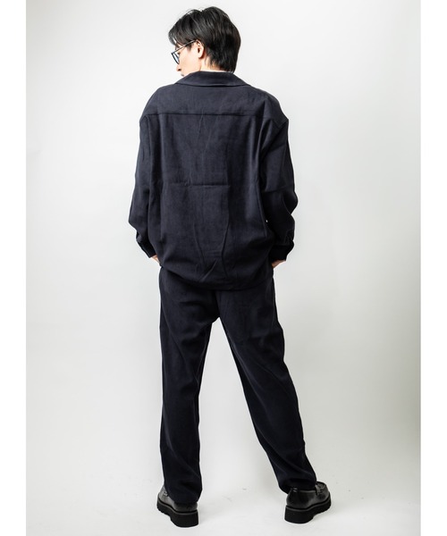 Beno（ビーノ）の「【セットアップ】モールスキン テーラードシャツ × イージースラックス（セットアップ・メンズ・ブラック/グレー/チャコールグレー/ブラウン/ネイビー・M/L）」の8枚目の写真