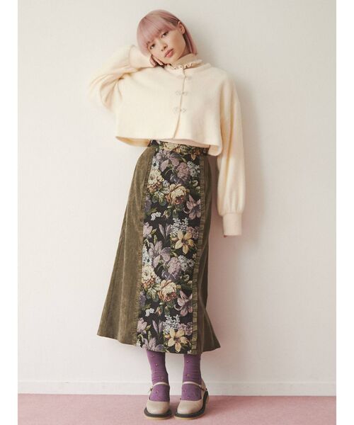 merry jenny（メリージェニー）の「ジャガードコンビスカート（スカート・レディース・ブラウン/ブルー/グリーン・FREE）」の7枚目の写真
