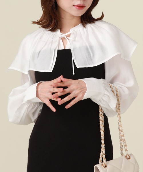 archives（アルシーヴ）の「ケープカラーマーメイドニットワンピース（ワンピース・レディース・グリーン/ブラック/グレー・MEDIUM）」の20枚目の写真