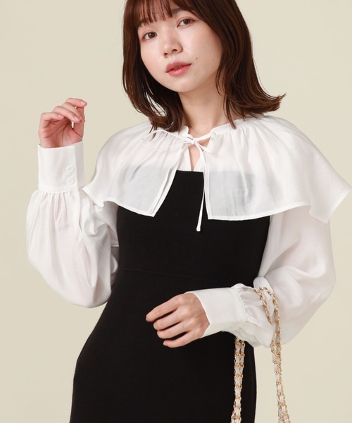 archives（アルシーヴ）の「ケープカラーマーメイドニットワンピース（ワンピース・レディース・グリーン/ブラック/グレー・MEDIUM）」の19枚目の写真