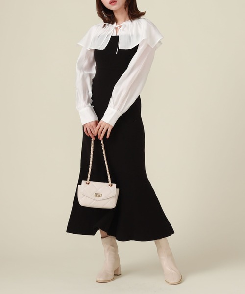 archives（アルシーヴ）の「ケープカラーマーメイドニットワンピース（ワンピース・レディース・グリーン/ブラック/グレー・MEDIUM）」の17枚目の写真