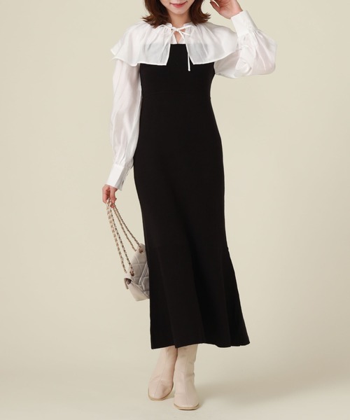 archives（アルシーヴ）の「ケープカラーマーメイドニットワンピース（ワンピース・レディース・グリーン/ブラック/グレー・MEDIUM）」の16枚目の写真