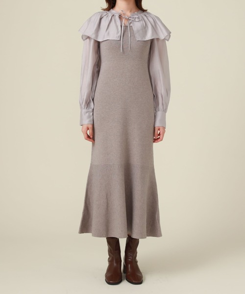 archives（アルシーヴ）の「ケープカラーマーメイドニットワンピース（ワンピース・レディース・グリーン/ブラック/グレー・MEDIUM）」の22枚目の写真