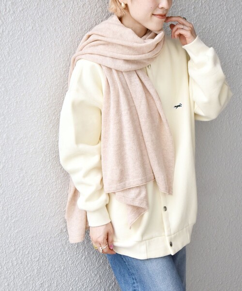 SHIPS any(シップス エニィ)の「SHIPS any: ニット ストール◇(ストール/ショール・レディース・ライトグレー/ベージュ/ピンク・ONE SIZE)」の1枚目の写真