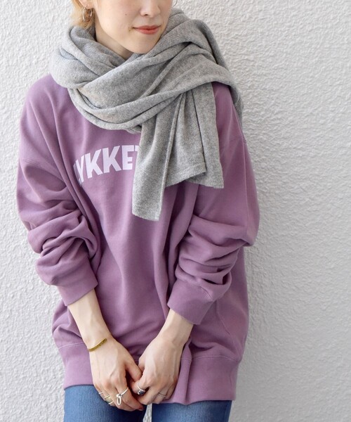 SHIPS any(シップス エニィ)の「SHIPS any: ニット ストール◇(ストール/ショール・レディース・ライトグレー/ベージュ/ピンク・ONE SIZE)」の2枚目の写真