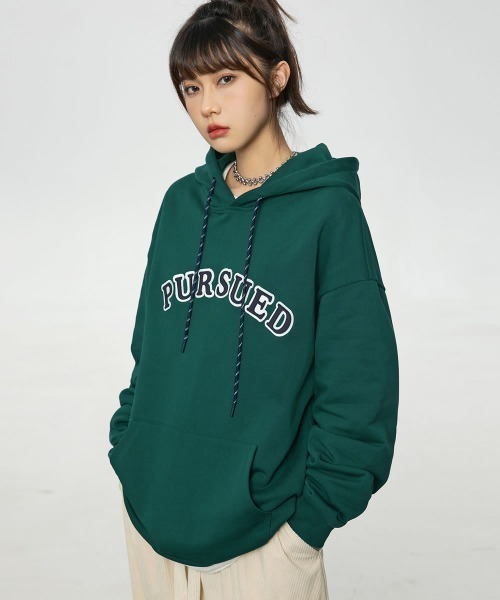 Auntie Rosa（アンティローザ）の「【Shoowtime】ビックシルエット プルオーバーパーカー Big silhouette hoodie（パーカー・レディース・グリーン/バーガンディー・LARGE/MEDIUM/X-LARGE）」の6枚目の写真