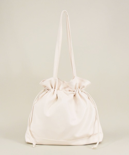 styiro（スタイロ）の「ドロスト エコレザー 巾着 トートバッグ（トートバッグ・レディース・ブラウン/ブラック/アイボリー・FREE）」の9枚目の写真