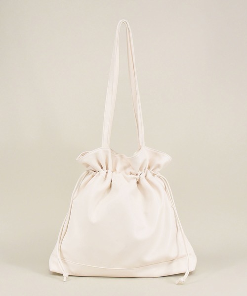 styiro（スタイロ）の「ドロスト エコレザー 巾着 トートバッグ（トートバッグ・レディース・ブラウン/ブラック/アイボリー・FREE）」の21枚目の写真