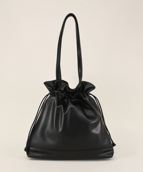 styiro（スタイロ）の「ドロスト エコレザー 巾着 トートバッグ（トートバッグ・レディース・ブラウン/ブラック/アイボリー・FREE）」の19枚目の写真