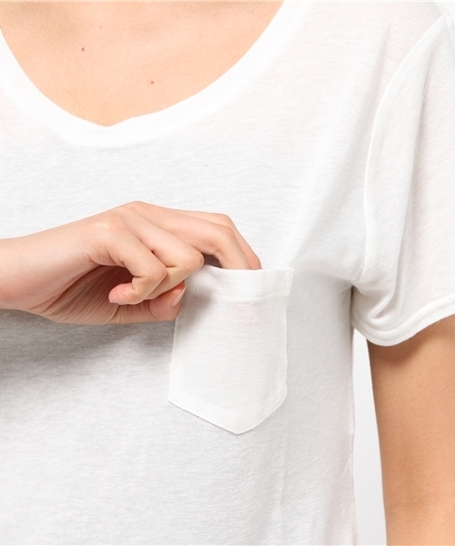 WEGO（ウィゴー）の「WEGO/リネンモダールUネックショートTシャツ（Tシャツ/カットソー・レディース・ホワイト/アイボリー/ホワイト系その他/カーキ・FREE）」の15枚目の写真