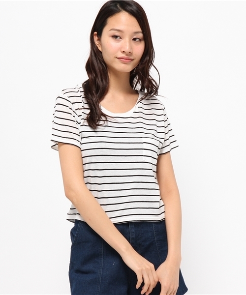 WEGO（ウィゴー）の「WEGO/リネンモダールUネックショートTシャツ（Tシャツ/カットソー・レディース・ホワイト/アイボリー/ホワイト系その他/カーキ・FREE）」の11枚目の写真